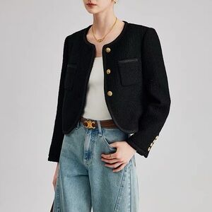 Celine style tweed wool coat made in Korea never worn